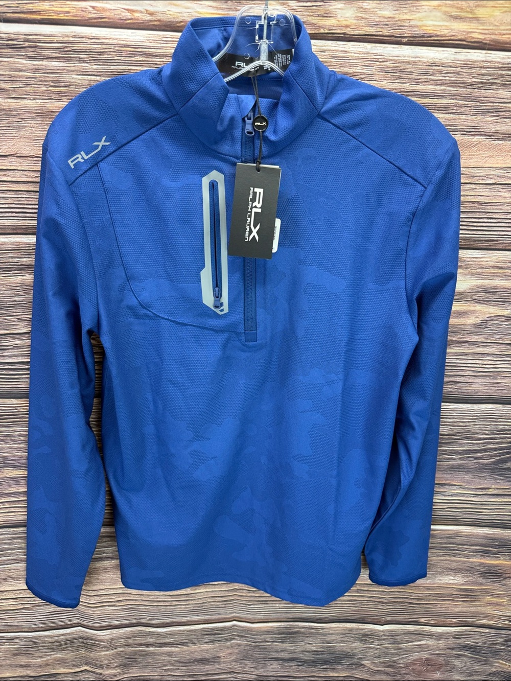 RLX Ralph Lauren Men's Camo Jacquard Performance Golf Quarter-Zip Pullover - XS